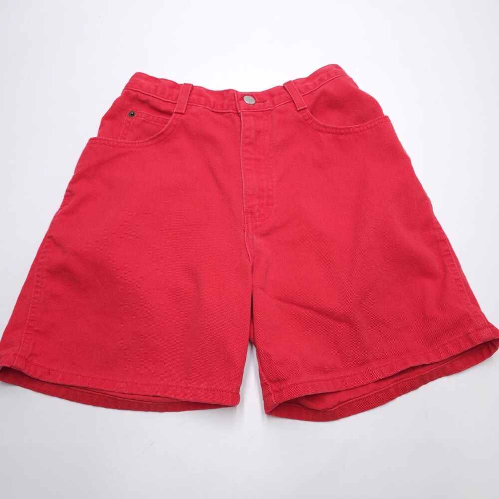 Vintage Gitano Shorts Size XS 24" High Rise Red Denim 80s Mom Boyfriend 6"